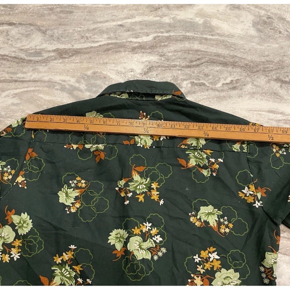 Vtg 70s Floral Cottage Core Mod GoGo Disco Button-Down Shirt JC Penney Womens 18 - Picture 10 of 14